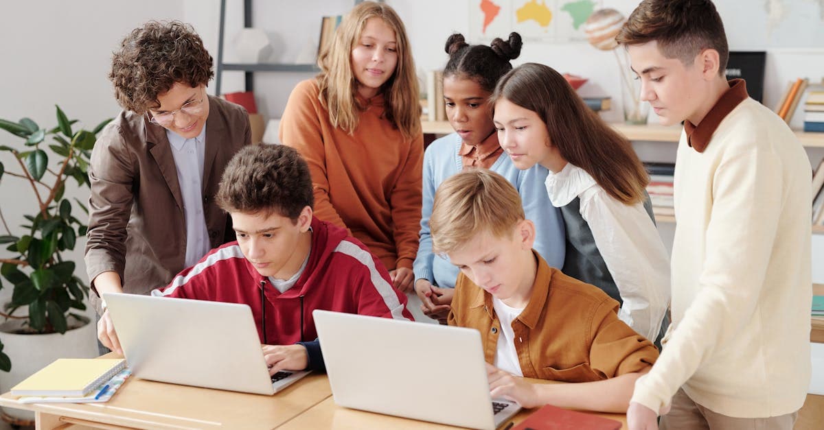 Students learning together outdoors